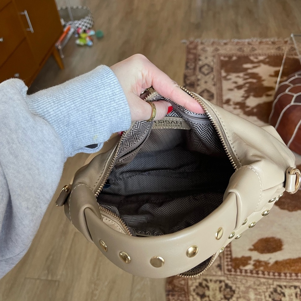Studded Beige Handbag - Picture 4 of 4